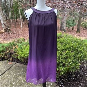 NWT Taylor silk dress in purple ombré size 14